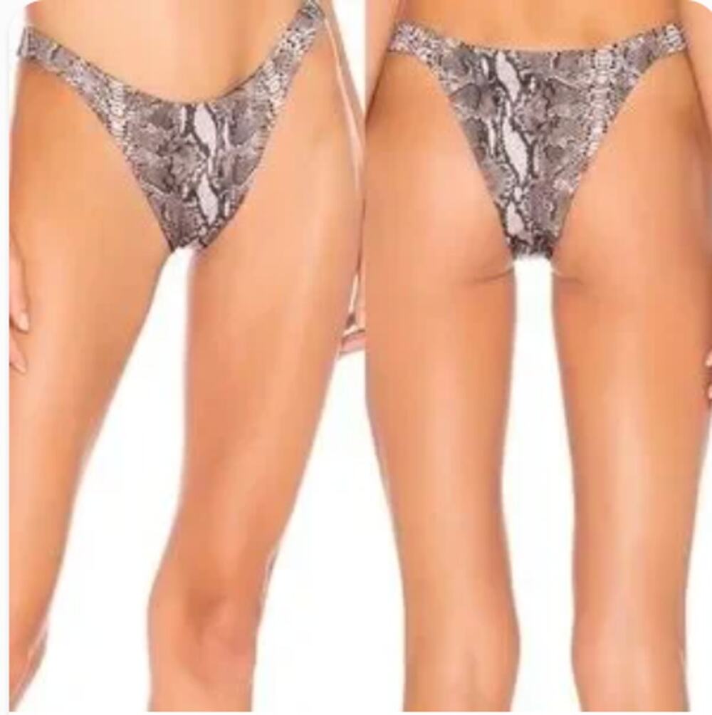 FRANKIES BIKINIS | Stormy Bottoms Snake Print Bikini Bottoms | Size Large